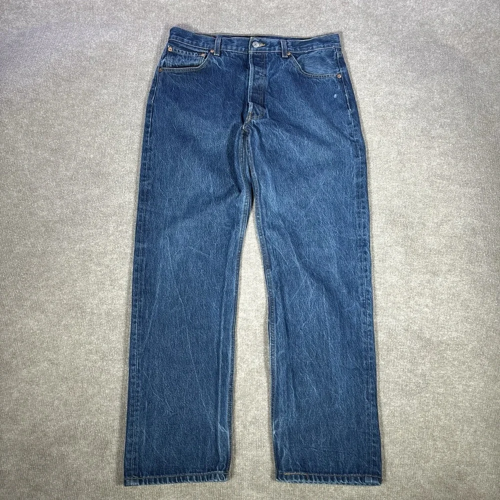 Levis 501 XX Jeans Mens 34x31 (Tag 36x34) Original Fit Dark‎ Wash Blue Denim Y2K